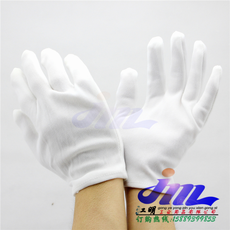 尼龙白色手套涤纶作业劳保礼仪活动演出电子工厂工业透气耐用工作